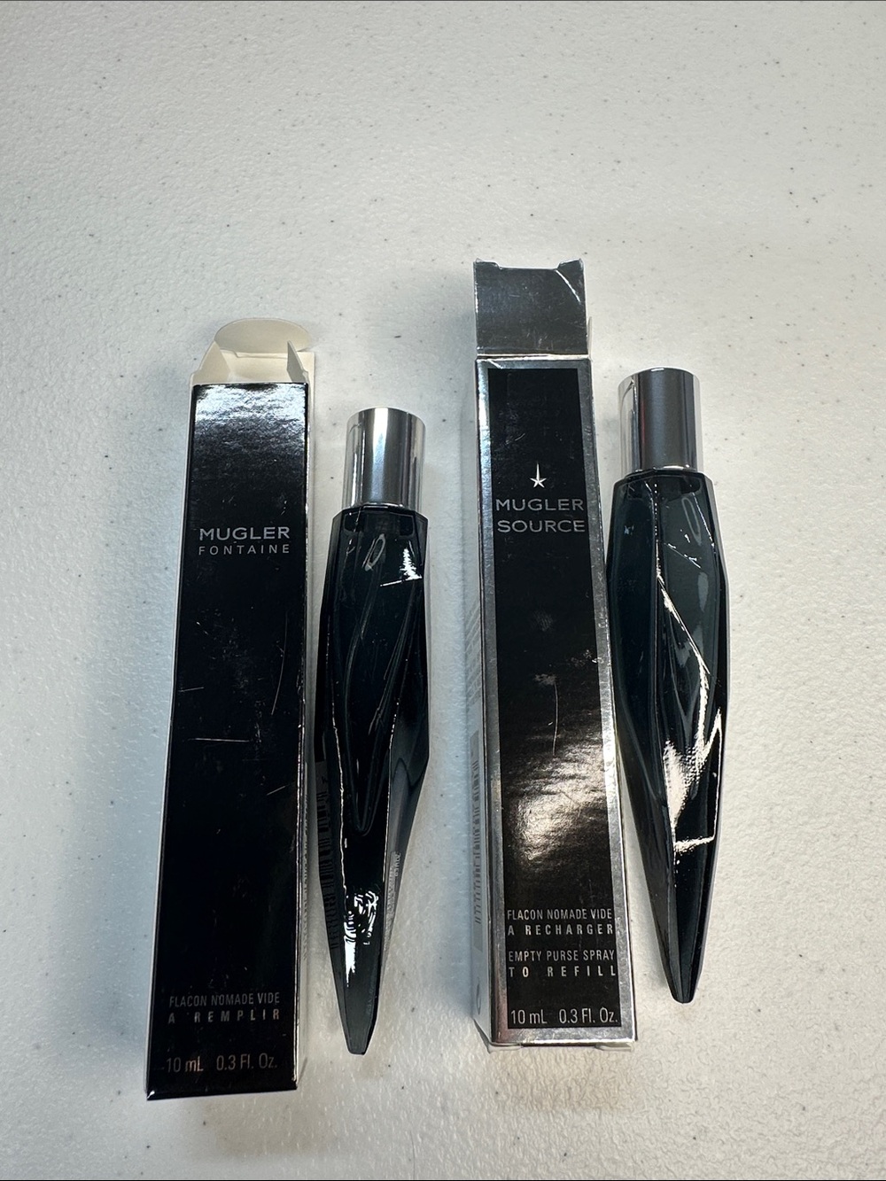 Mugler Fontaine & Source refillable travel sprays!